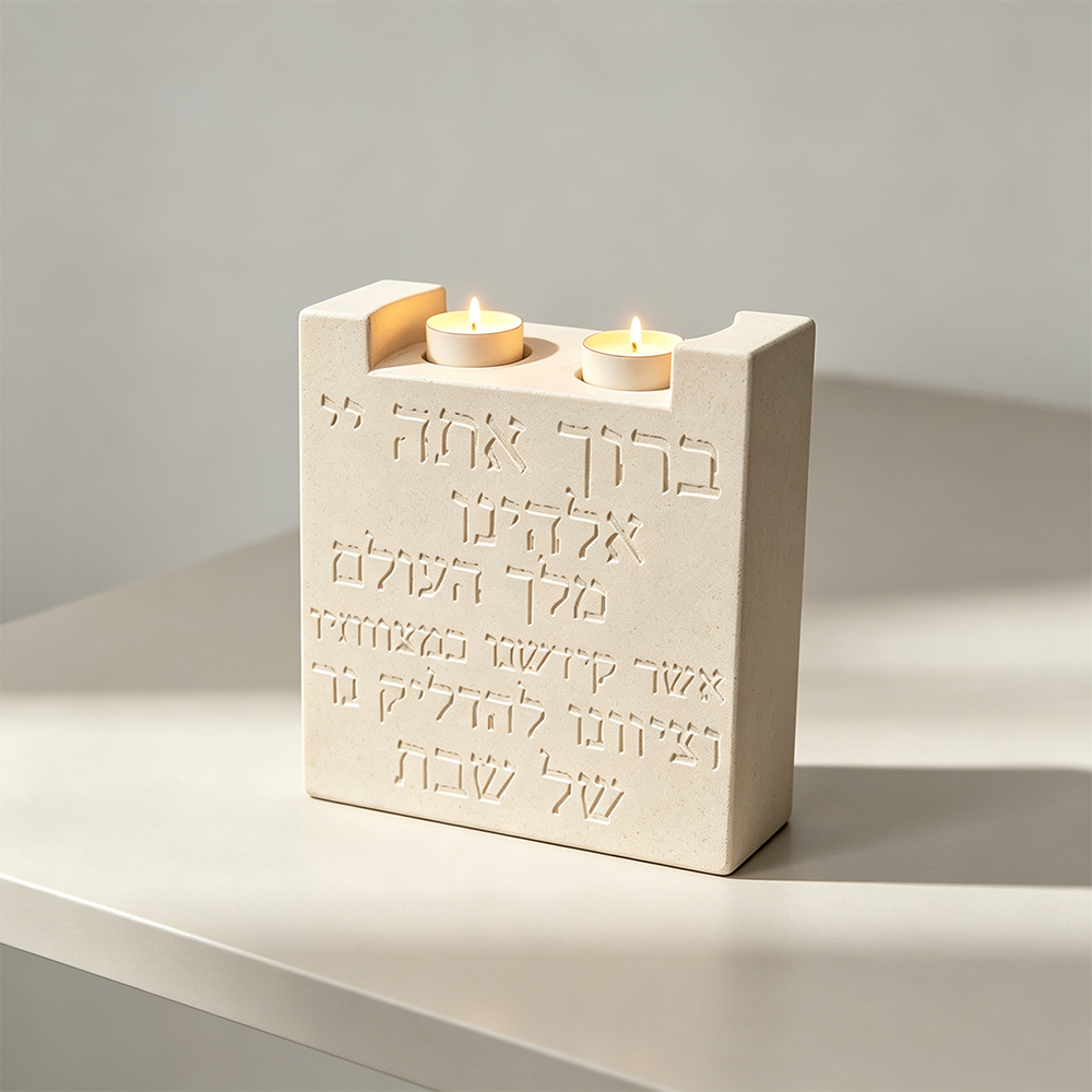 Candle Vessel Supplies - Shabbat Double Candle Holder Silicone Mold,