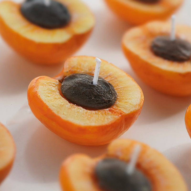 Candle Making Supplies Usa - 3D Apricot Fruit Candle Silicone Mold