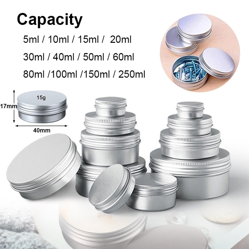 1/5/10pcs 5-250ml Empty Silver - Candle Making Supplies Jars ulasan dan harga