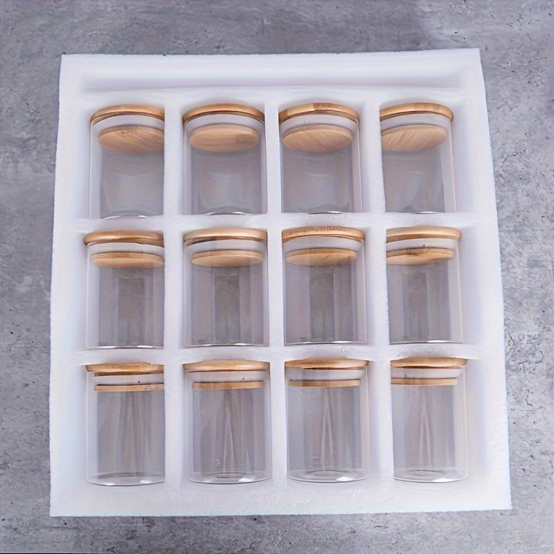 12Pcs Glass Spice Jars with Ba - Mason Jar 8Oz ulasan dan harga