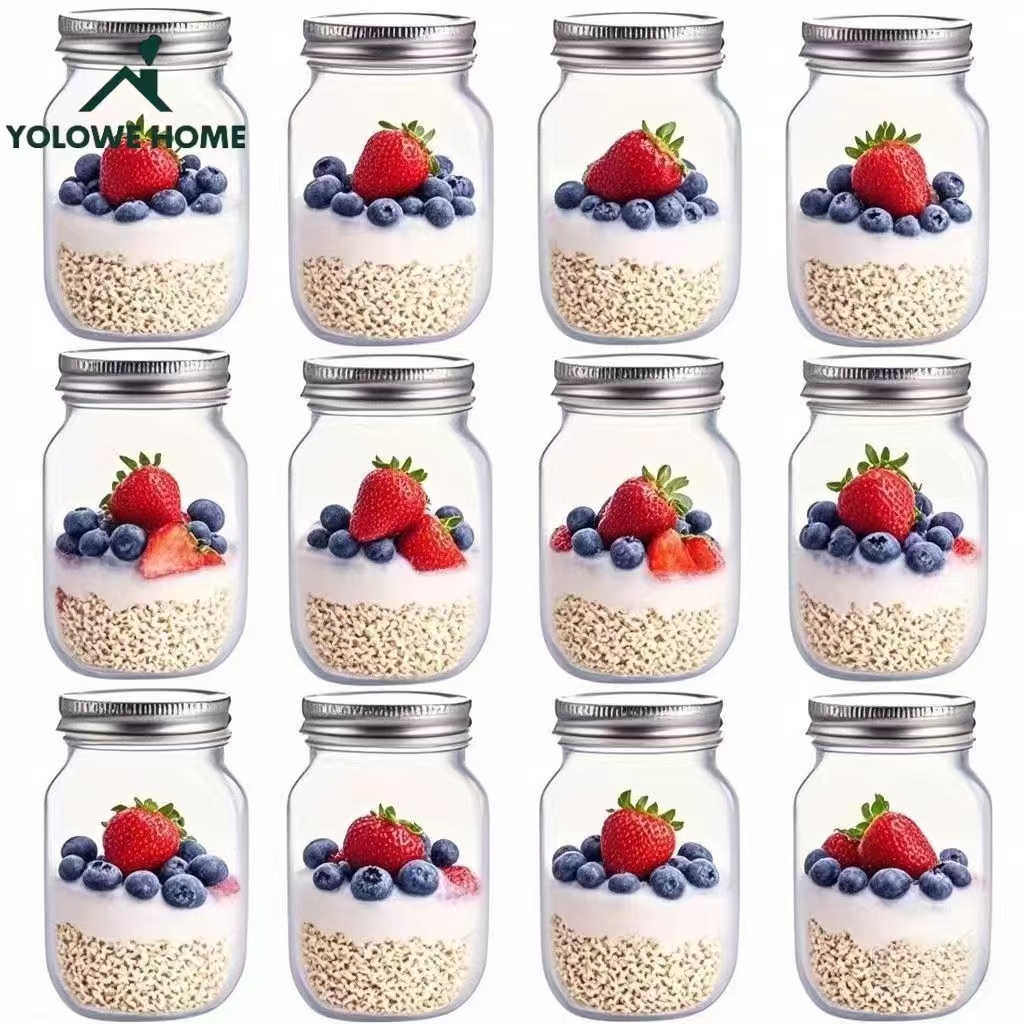 6Pcs, 12Pcs, 500Ml/16Oz, Glass - Mason Jar 8Oz ulasan dan harga