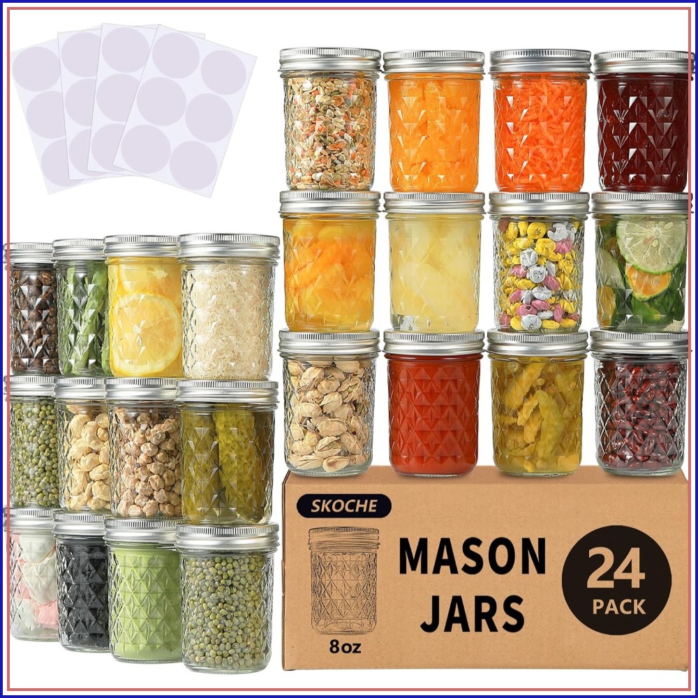8 oz Mason Jars 24 Pack, Half  - Mason Jar 8Oz ulasan dan harga