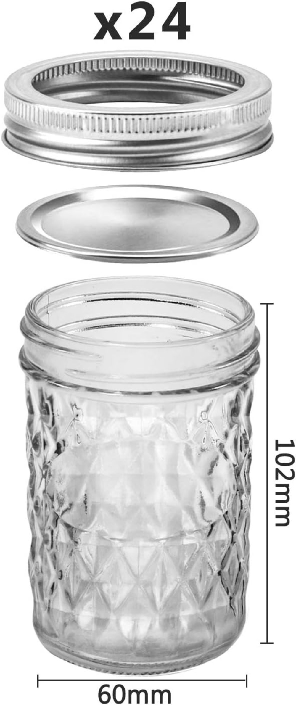 8 oz Mason Jars 24 Pack, Half  - Mason Jar 8Oz ulasan dan harga