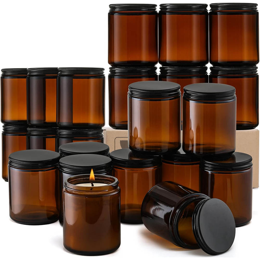 8oz Amber Glass Jars with Blac - Mason Jar 8Oz ulasan dan harga