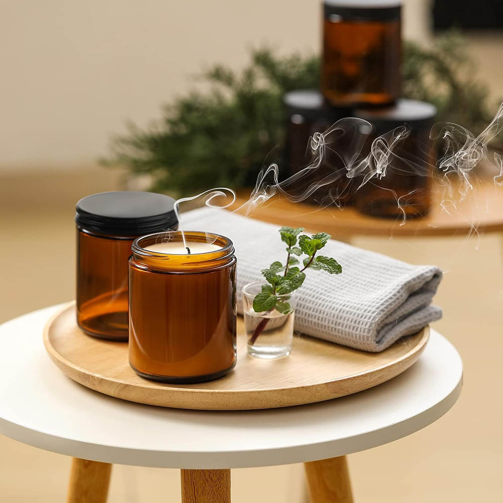 8oz Amber Glass Jars with Blac - Mason Jar 8Oz ulasan dan harga