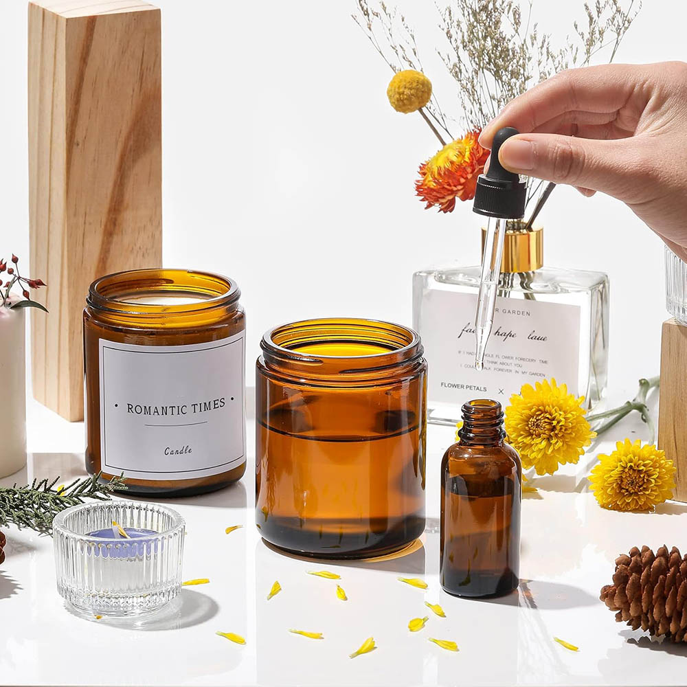8oz Amber Glass Jars with Blac - Mason Jar 8Oz ulasan dan harga