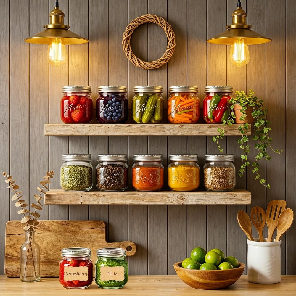 8 oz Mason Jars with Lids, 24  - Mason Jar 8Oz ulasan dan harga