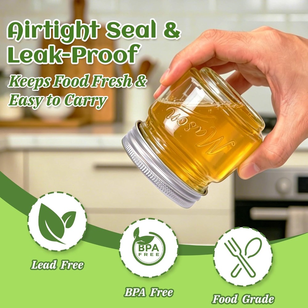 8 oz Mason Jars with Lids, 24  - Mason Jar 8Oz ulasan dan harga