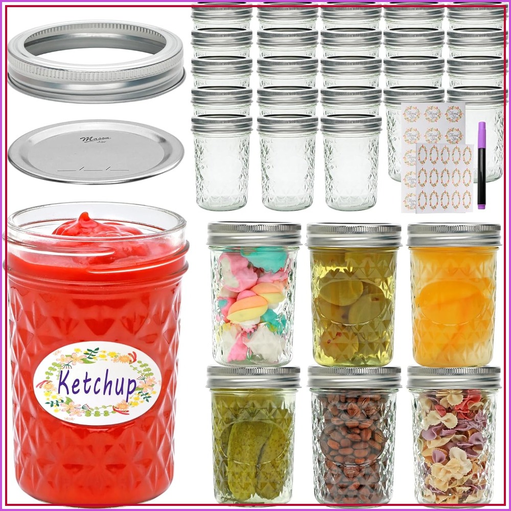 30 Pack 8 oz Mason Jars with A - Mason Jar 8Oz ulasan dan harga