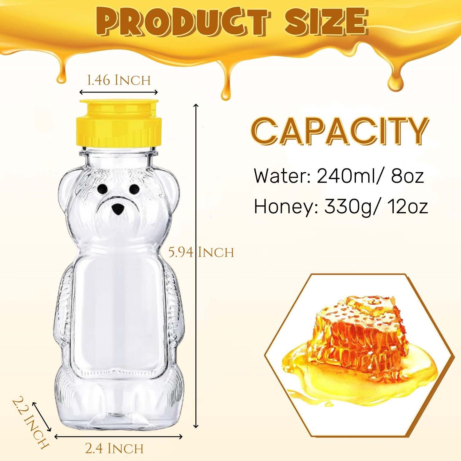 12-36pcs Plastic Bear Honey Ja - Mason Jar 8Oz ulasan dan harga