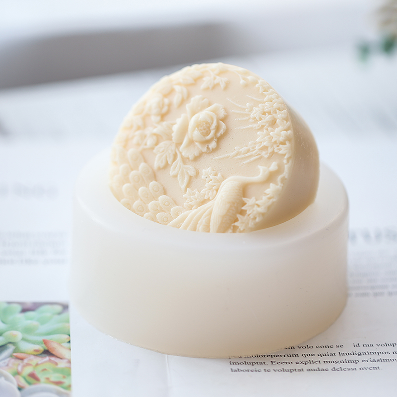Peacock Flower Pattern Silicon - Candle Supplies Storage ulasan dan harga