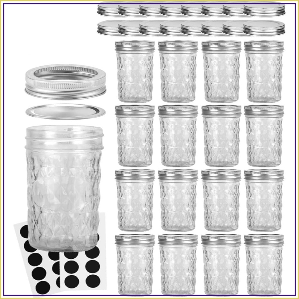 16-Pack 8oz Mason Jars with Re - Mason Jar 8Oz ulasan dan harga